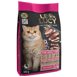 Сухой холистик корм для взрослых кошек LEO&LUCY полнорационный мясное ассорти и биодобавками 400г - изображение