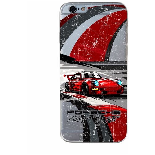 Силиконовый чехол Mcover для Apple iPhone 6 с рисунком Автомобиль Porsche 911 силиконовый чехол mcover для apple iphone 7 plus с рисунком автомобиль porsche 911