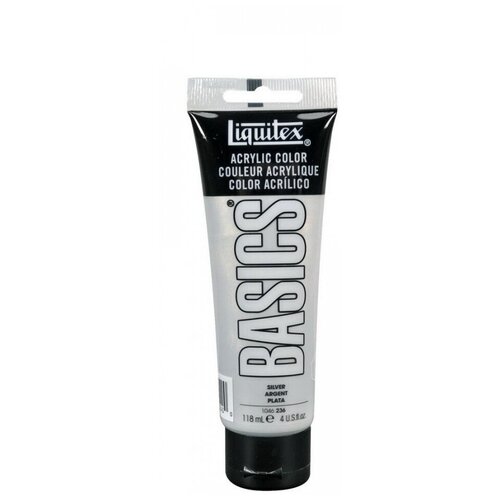 Liquitex Краска акриловая Basics, туба 118мл, №236 серебро краска акриловая художественная liquitex basics 118мл туба 470 церулеум имит 1046470 3шт