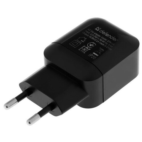 Сетевое зарядное устройство Defender EPA-13, 2 USB, 2.1 А, черное