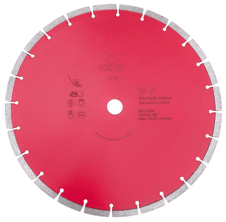 Алмазный круг по бетону 350 x 25,4/20 ECO Keos DBE02.350