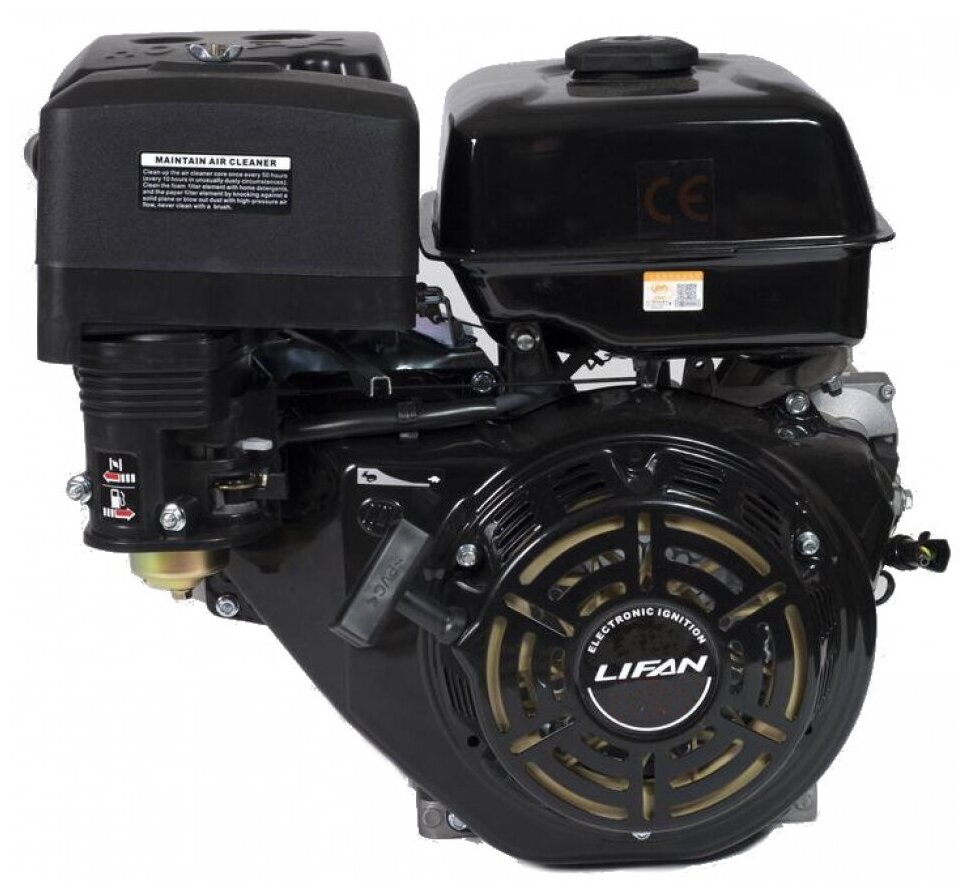 Двигатель Lifan 190FD-V конусный вал длинный 106 мм (15л.с.,420куб. см, конусный вал, ручной и электрический старт) - фотография № 2