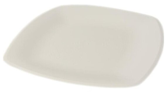 Тарелка одноразовая Авм-пластик 300x300 мм пластиковая белая, 12 шт/уп