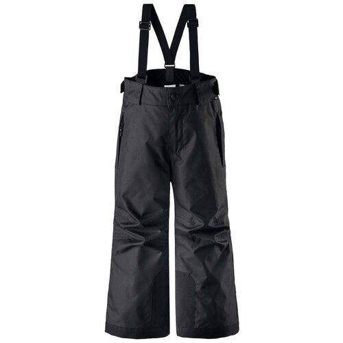 Горнолыжные брюки Reima для девочек, подтяжки, карманы, размер 110, черный