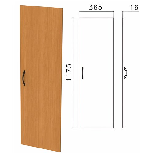Дверь ЛДСП средняя Фея 365х16х1175 мм цвет орех милан ДФ125 640015 2610₽