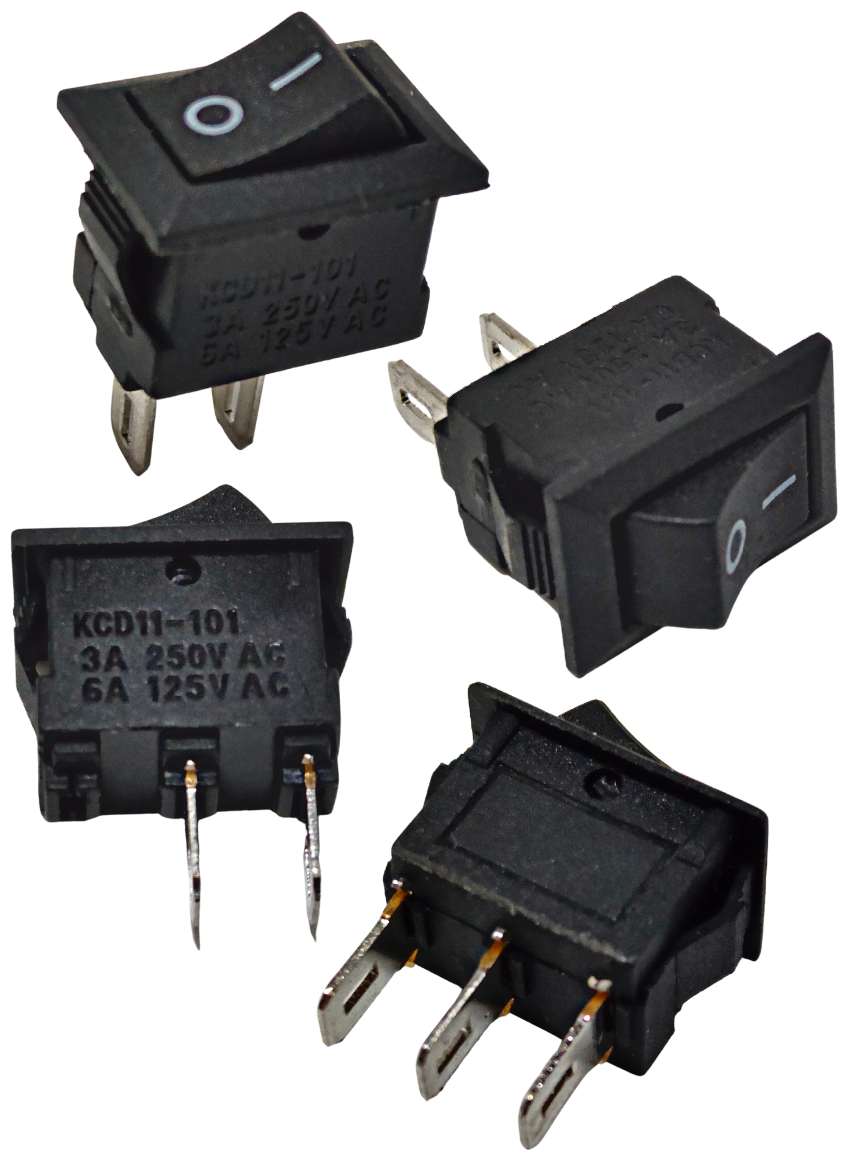 Набор выключателей Micro прямоугольные, клавишные, 250 В, 3 А, 10 штук (комплект с клеммами и термоусадкой) - фотография № 3