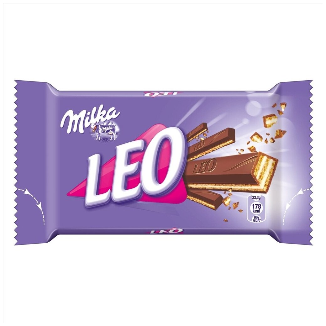 Вафли шоколадные Milka Leo (Милка Лео) - 33,3 гр - 4 шт. (Германия). - фотография № 3