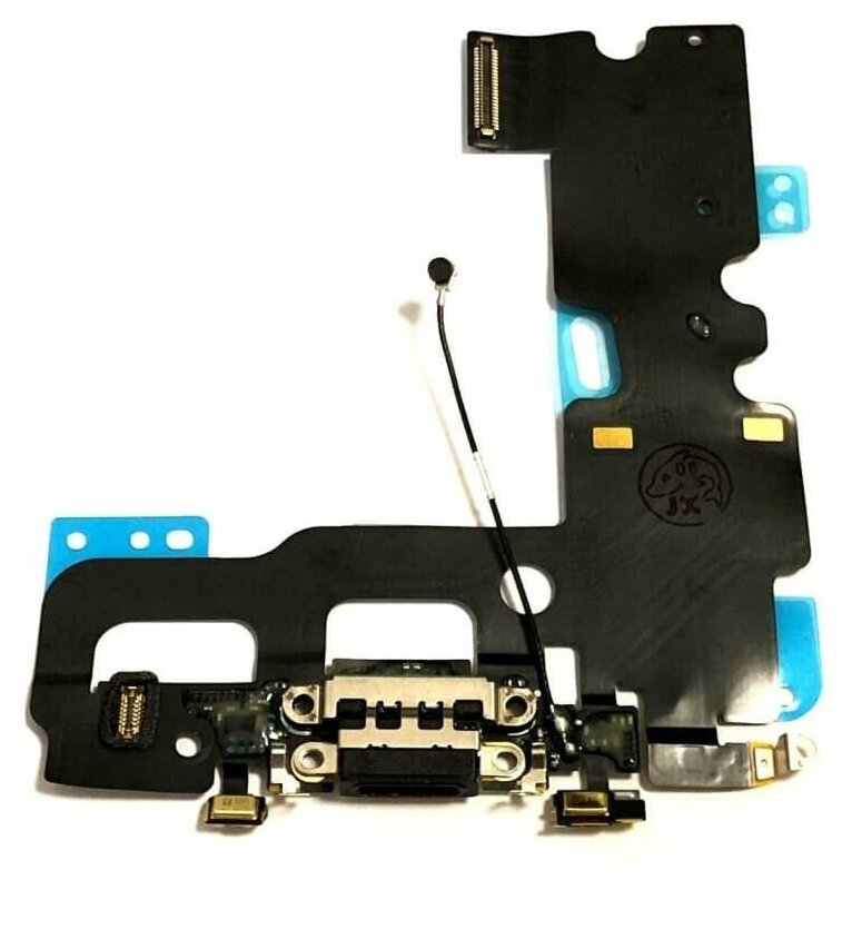 Нижний шлейф для iPhone 7 (Original) с разъемом зарядки и микрофонами Черный