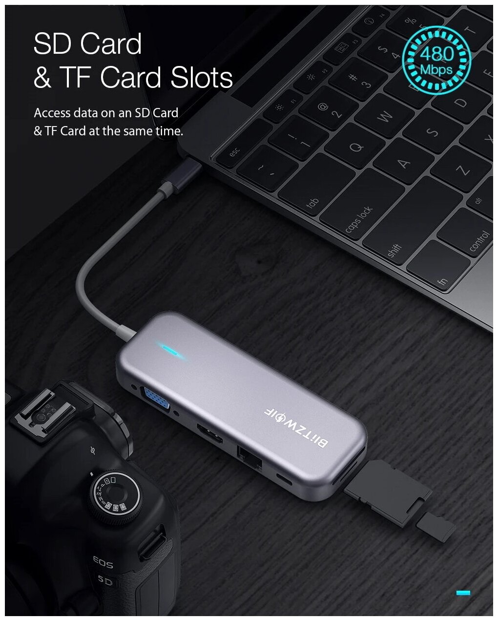 Хаб BlitzWolf BW-TH8 11 в 1 USB-C Data Hub Grey
