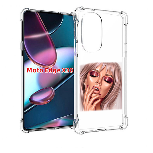 Чехол MyPads красивый-портрет-девушки женский для Motorola Moto Edge X30 задняя-панель-накладка-бампер