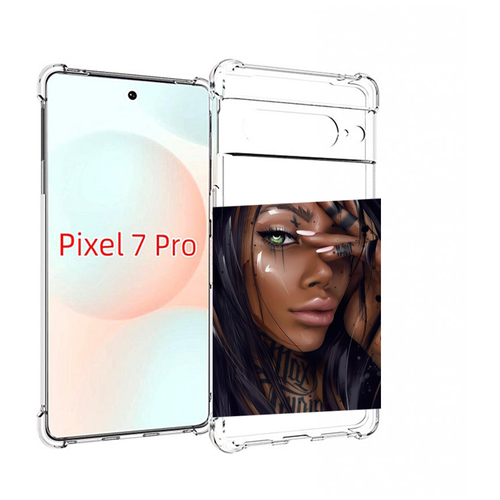 Чехол MyPads девушка-с-зелеными-глазами-яркими для Google Pixel 7 Pro задняя-панель-накладка-бампер чехол mypads девушка с зелеными глазами яркими для iphone 14 pro max задняя панель накладка бампер