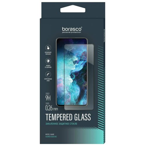 Защитное стекло BoraSCO Full Glue для Tecno Spark 8C черная рамка