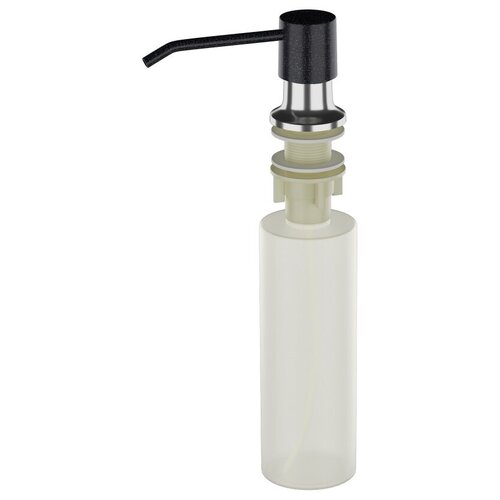 Дозатор моющего средства для кухонных моек из камня, врезной, объем 330мл, EcoStone, цвет черный