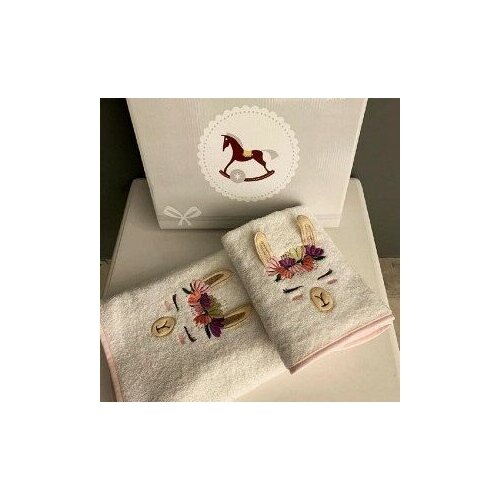 Набор полотенец детский La Villa LAMA DESENLI розовый 2 предмета