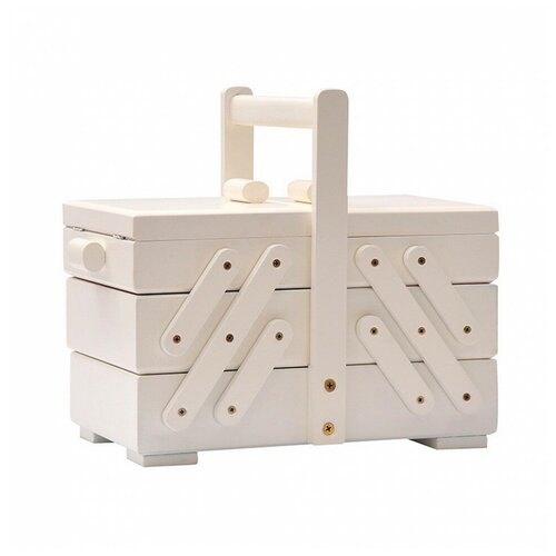 Aumueller 31/245/7 Шкатулка для рукоделия 3-х этажная, бук белый 32 х 21 х 20 см