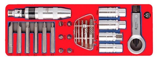 Мастак Набор демонтажный с ударной отвёрткой, ложемент, 24 предмета, 5-19424