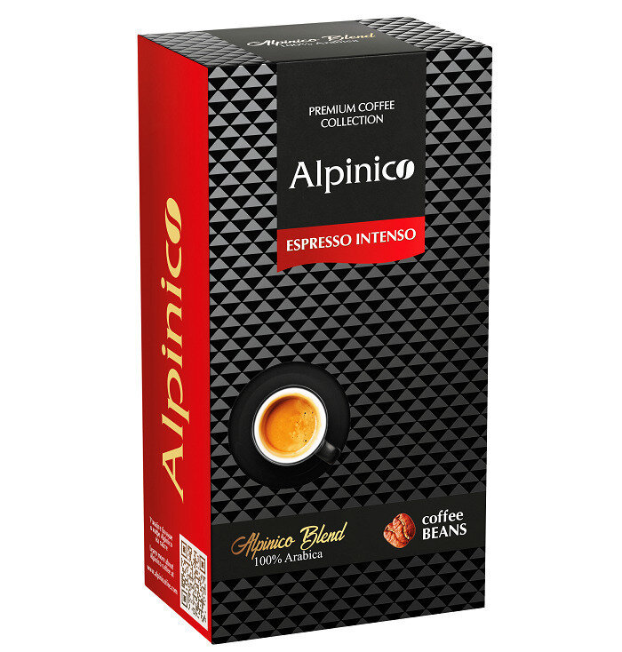 Кофе в зернах Alpinico ESPRESSO INTENSO, 100% Арабика премиум, темной обжарки, 500 г / зерновой кофе