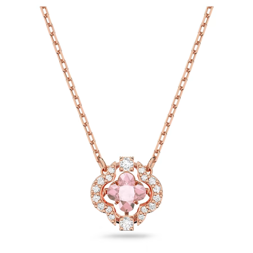 Колье SWAROVSKI, кристаллы Swarovski, длина 38 см, золотой, розовый