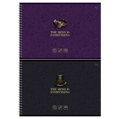 Альбом дрис А4 40л на гребне BG Стимпанк обл мел карт мат лам выб лак бл 100гм2 МИК 1041753 400₽