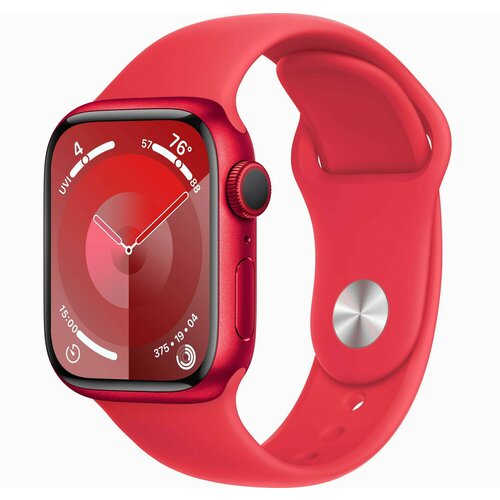 Умные часы Apple Watch Series 9 GPS 41mm Aluminium Case with (PRODUCT)RED Sport Band - M/L