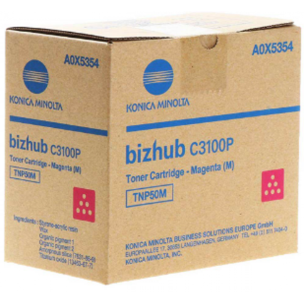TNP-50M / A0X5354 Konica оригинальный пурпурный тонер-картридж для Konica Minolta Bizhub C3100P