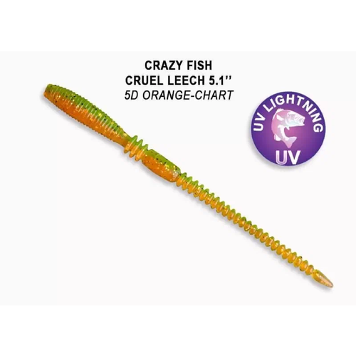 Силиконовая приманка мягкая съедобная Crazy Fish Cruel Leech 5.1' 13.00 см 42-130-5d-6 6 шт.