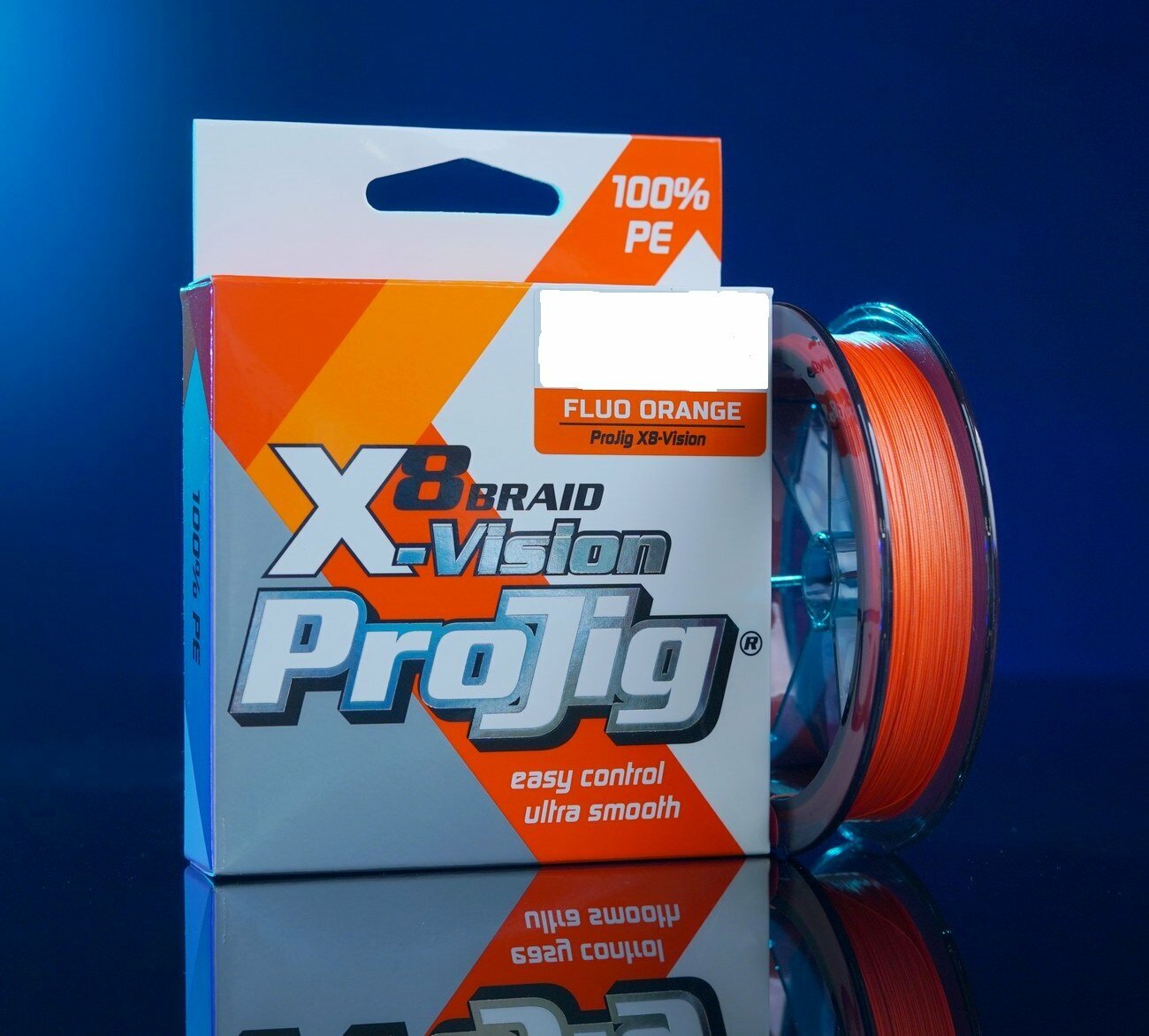 Плетеный шнур ProJig X8-Vision 014 мм тест 100 кг длина 100 м цвет оранжевый