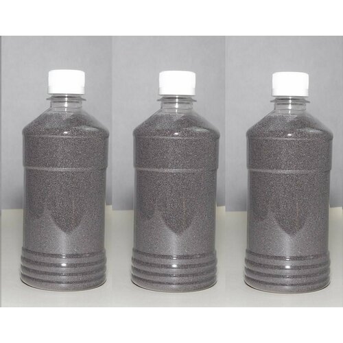 Тёмно-серый кварцевый песок 2400 г3шт по 800г для декора и поделок для рисования и светового стола флорариума фр 04-08 699₽