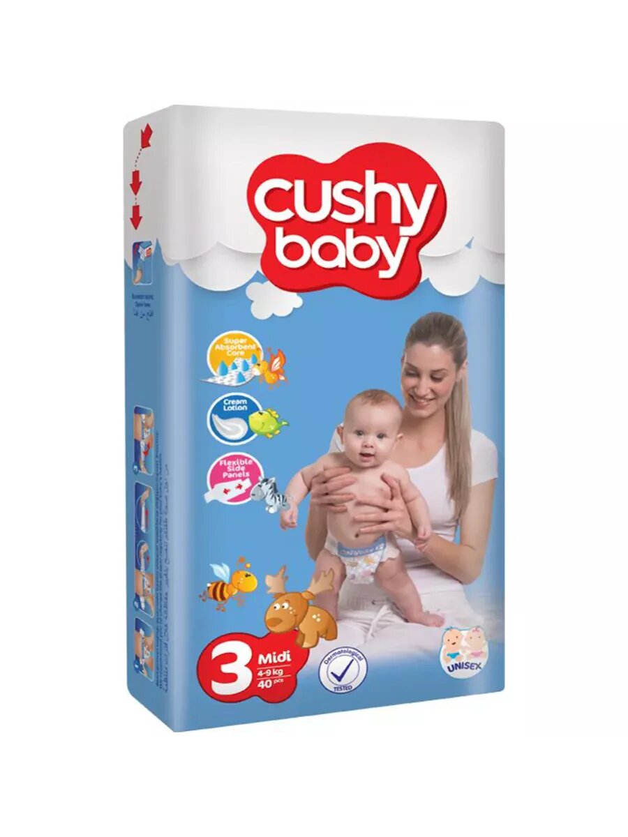 Подгузники детские Cushy Baby размер Midi 3, 4-9 кг, 70 шт Cushy Baby