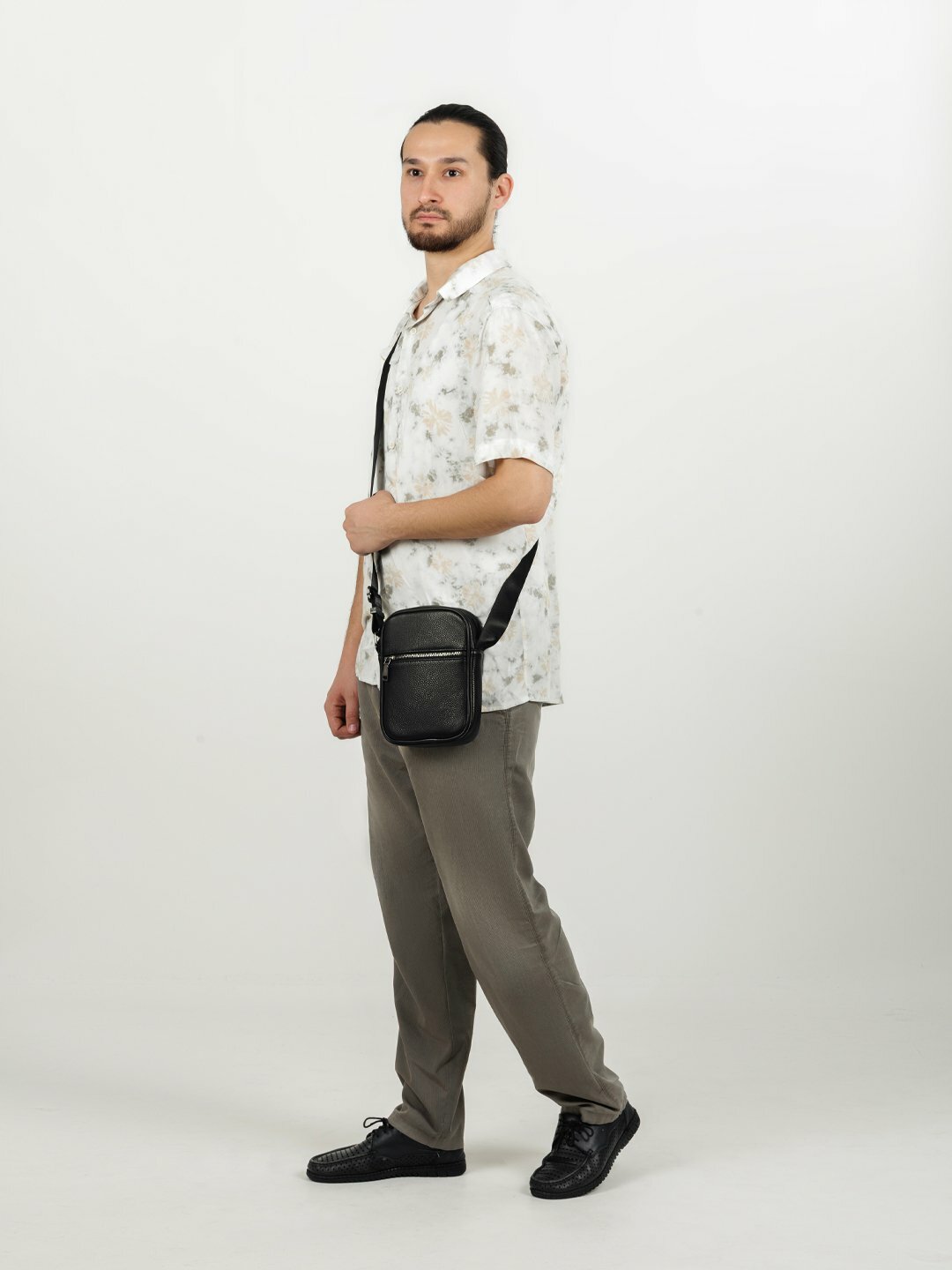 Сумка кросс-боди  минимал, фактура матовая, чeрный — фото 1