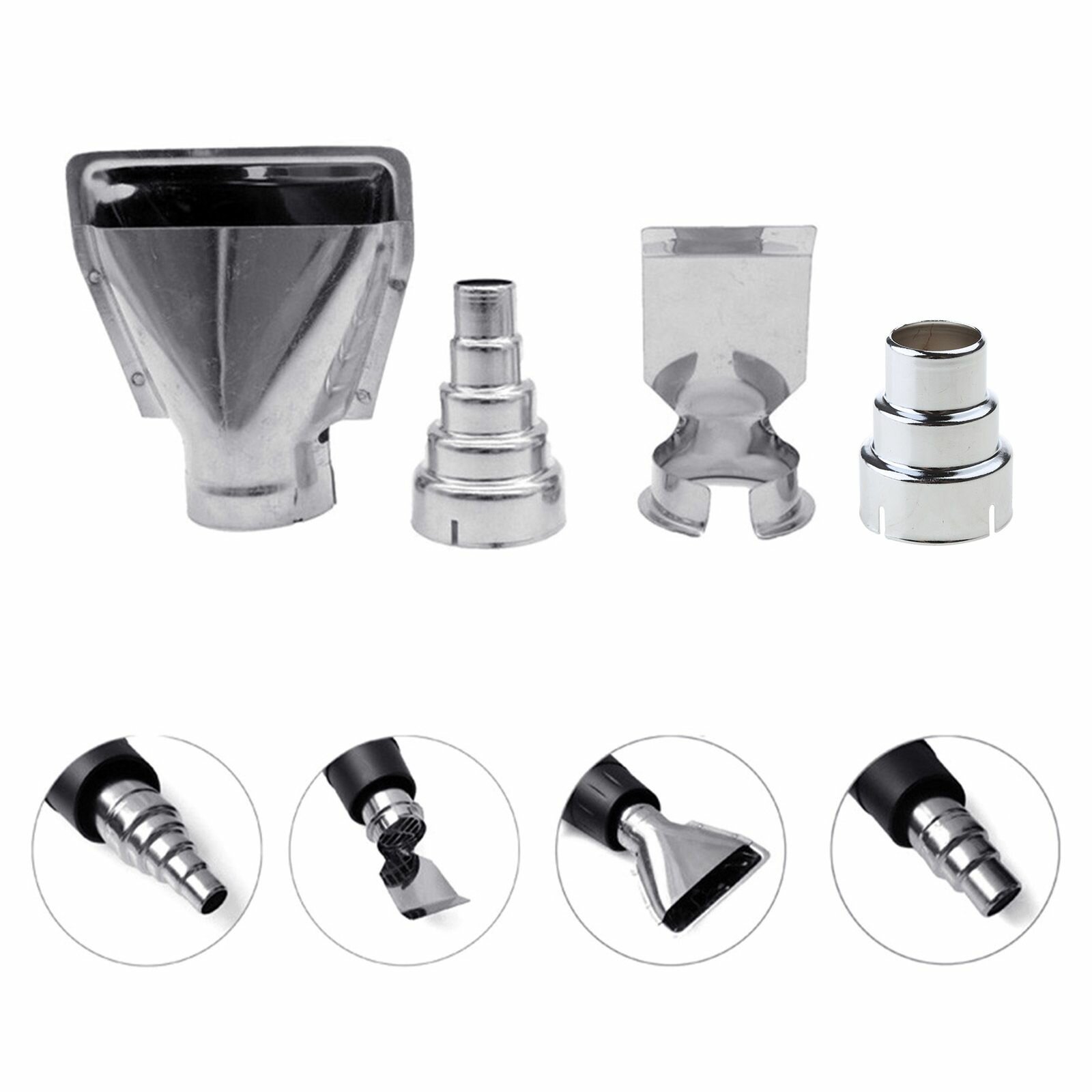 Насадка для строительного фена 35 мм 4 насадки из нержавеющей стали комплект сопел для горячего воздуха термостойкие насадки для строительного пистолета