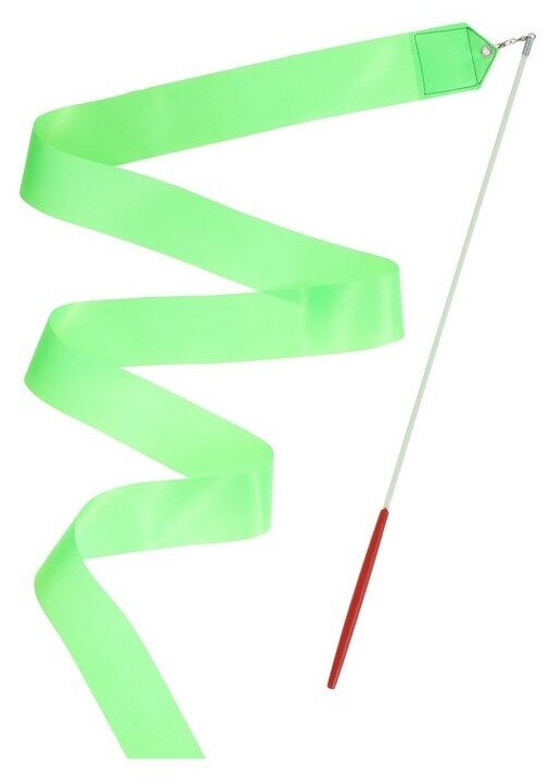 Лента гимнастическая с палочкой, 4 м, цвет зеленый