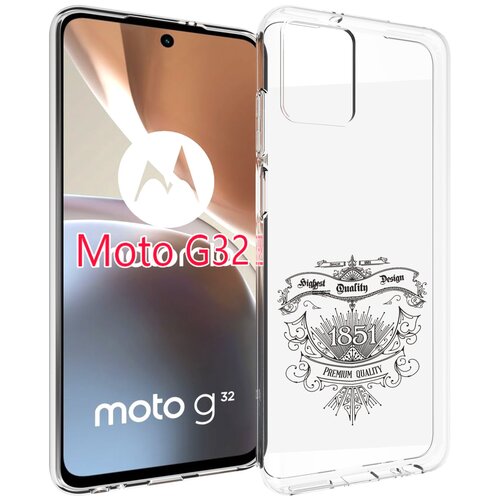 Чехол MyPads логотип 1851 год для Motorola Moto G32 задняя-панель-накладка-бампер