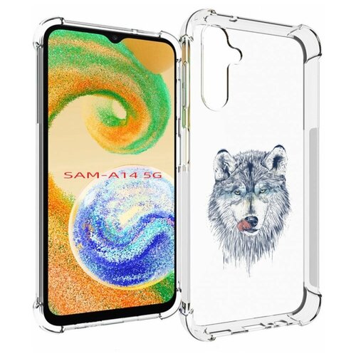 Чехол MyPads голодгый волк для Samsung Galaxy A14 4G/ 5G задняя-панель-накладка-бампер чехол mypads волк в траве для samsung galaxy a14 4g 5g задняя панель накладка бампер