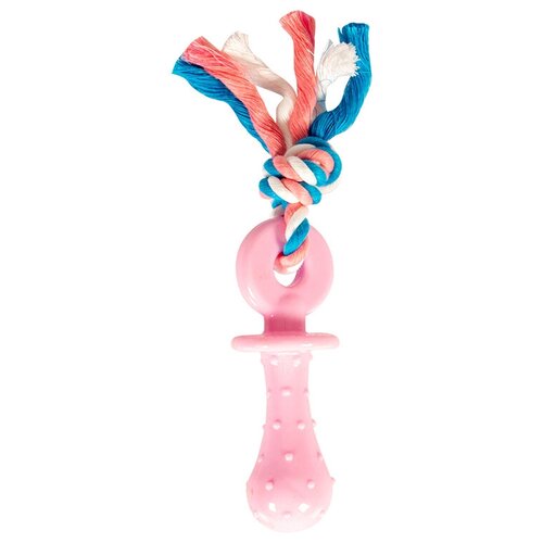 Игрушка для собак резиновая, верёвочная DUVO+ Puppy, розовая, 18см (Бельгия)