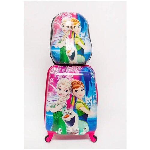 Детский чемодан с рюкзаком Эльза и Анна сёстры навсегда