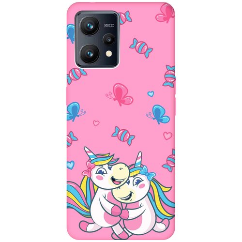 Матовый чехол Unicorns and Candies для Realme 9 / Рилми 9 с 3D эффектом розовый силиконовый чехол с принтом unicorns and candies для realme 9 pro рилми 9 про