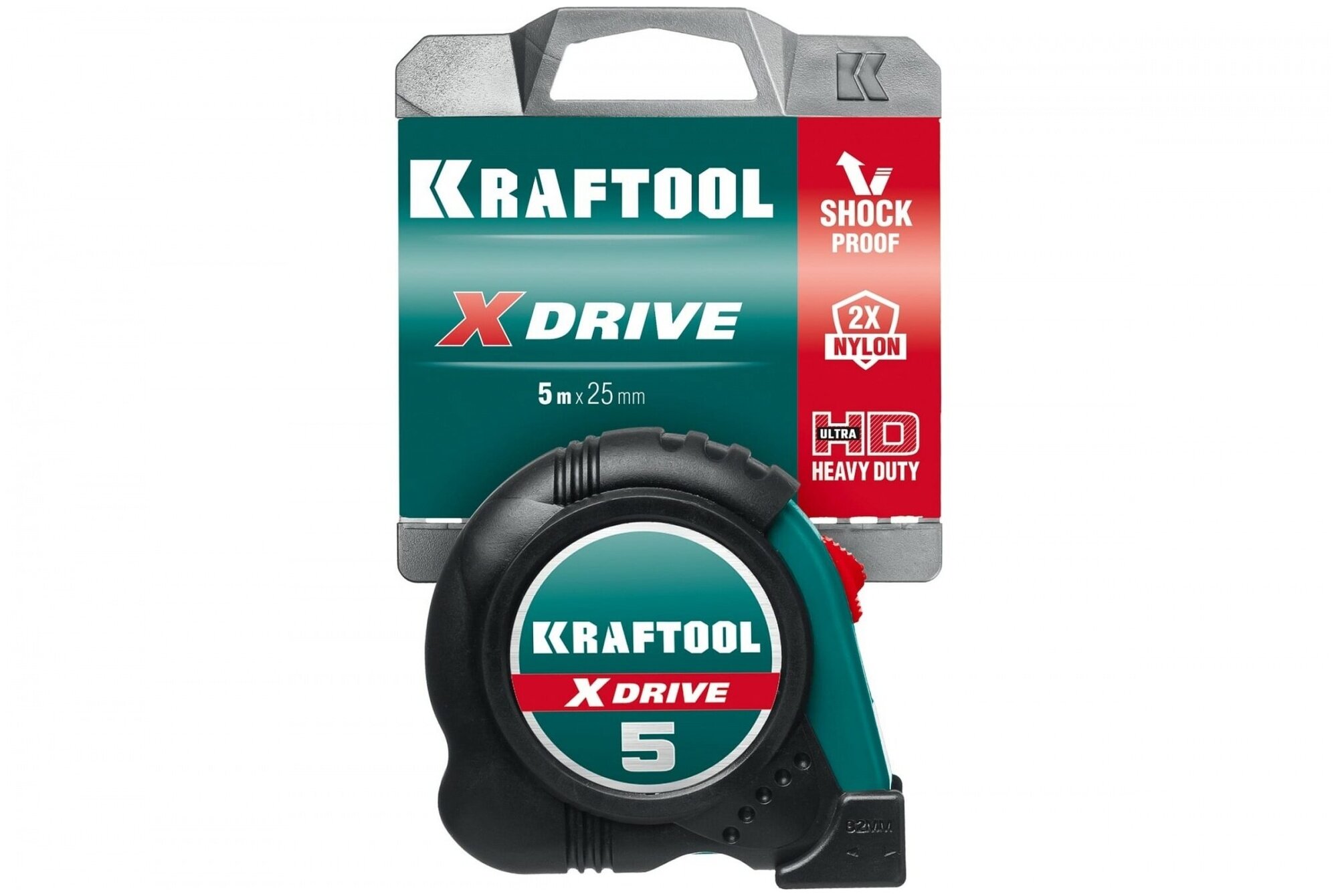 Рулетка KRAFTOOL X-Drive 5 м х 25 мм ударостойкий обрезиненный корпус