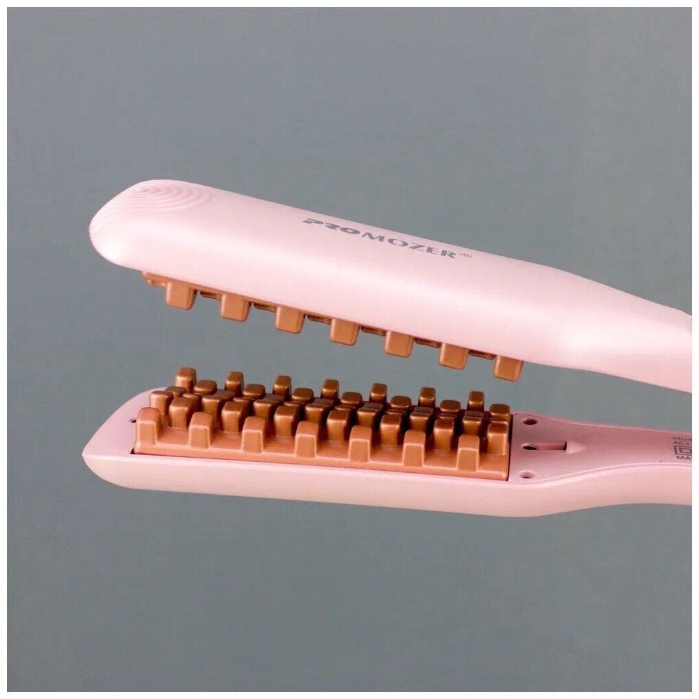 Щипцы-гофре (вафельница) для прикорневого объема волос ProMozer MZ-7099/керамическое покрытие полотен/LED индикатор и регулировка температуры 100-230C - фотография № 2