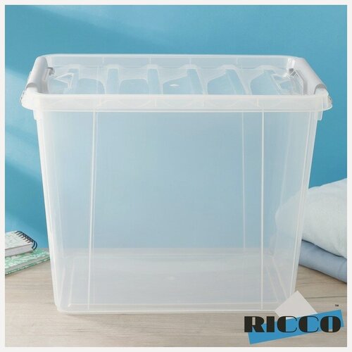 Изображение товара Контейнер для хранения с крышкой, 25 л, 41×29.5×31.2 см, пластик, прозрачный