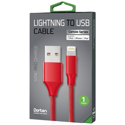 Кабель Dorten Canvas lightning red кабель apple lightning to usb cable universal белый