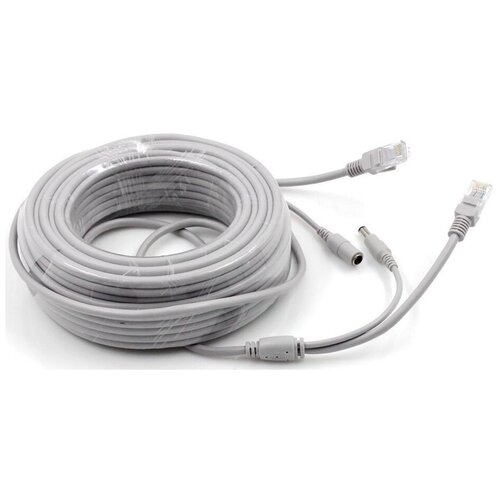 Готовый кабель патч-корд с питанием длиной 15м для подключения IP камеры Кабель IP 15m RG45DC 15 метров 92500₽