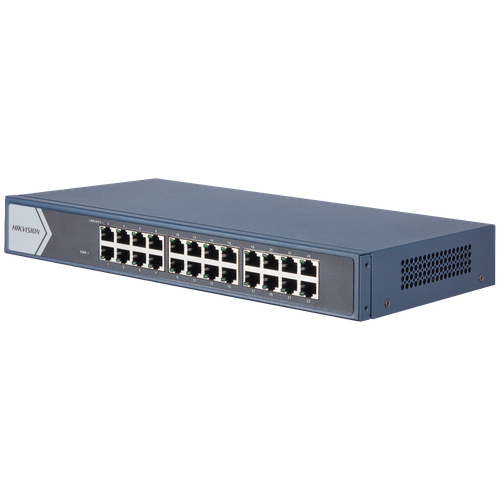 Коммутатор Hikvision DS-3E0524-E(B) 24 Gigabit RJ45 ports, 19-inch Rack-mountable Steel Case Unmanaged Switch высокопроизводительный умный гигабитный коммутатор с 8 портами коммутатор с 8 портами 10 100 1000 сетевой коммутатор gigabit ethernet с вилкой стандар