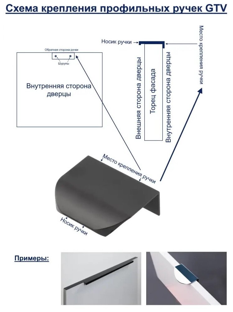 GTV Ручка мебельная алюминиевая HEXI 32мм/50мм, хром - фотография № 8