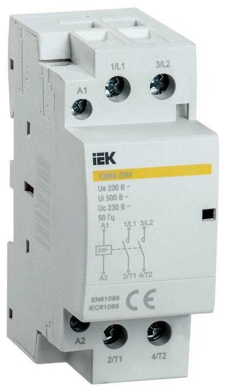 Контактор модульный КМ63-20М AC IEK MKK11-63-20