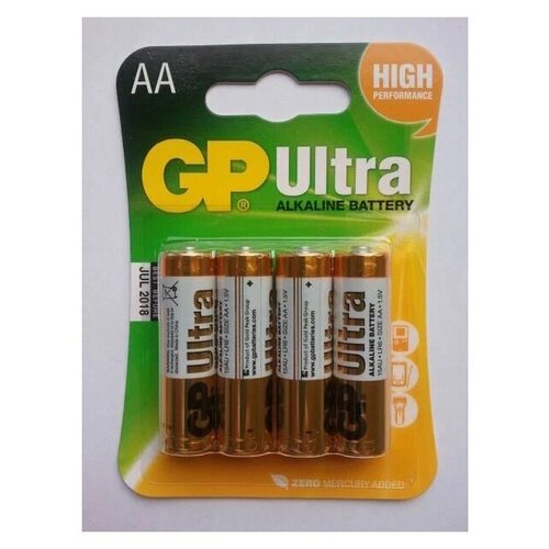 батарейка gp ultra aa lr06 15au алкалиновая bc4 Батарейка LR06/AA GP Ultra (блистер, алкалиновая) (4 шт.), GP 15AU-CR4 Ultra (1 уп.)