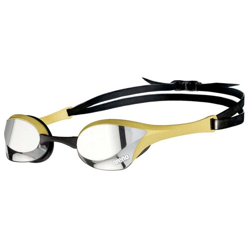 Очки для плавания Arena Cobra Ultra Swipe Mirror Professional, серебристо-бежевые , стартовые, не потеющие , зеркальные