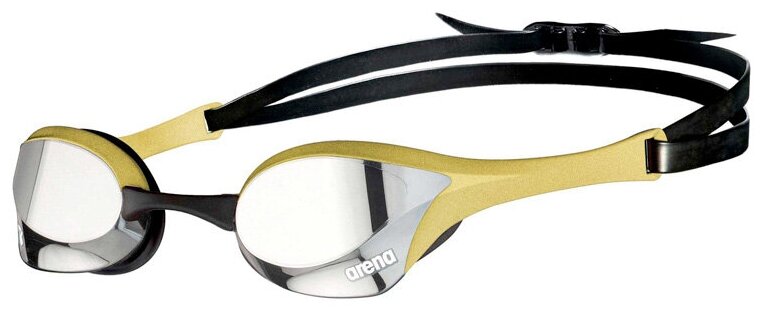 Очки для плавания Arena Cobra Ultra Swipe Mirror Professional, серебристо-бежевые , стартовые, не потеющие , зеркальные