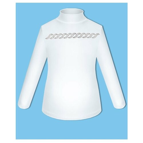 Белый школьный джемпер (блузка) для девочек 8278-ДШ19 36/146