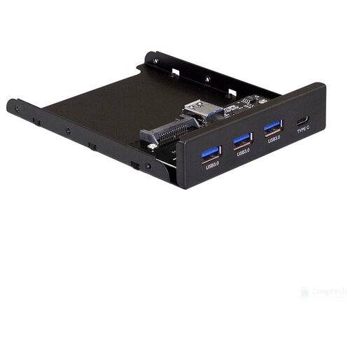 Exegate EX283579RUS Планка USB на переднюю панель ExeGate U3H-623 35 3USB301TypeC черная металл подсоединение к мат плате 251300₽